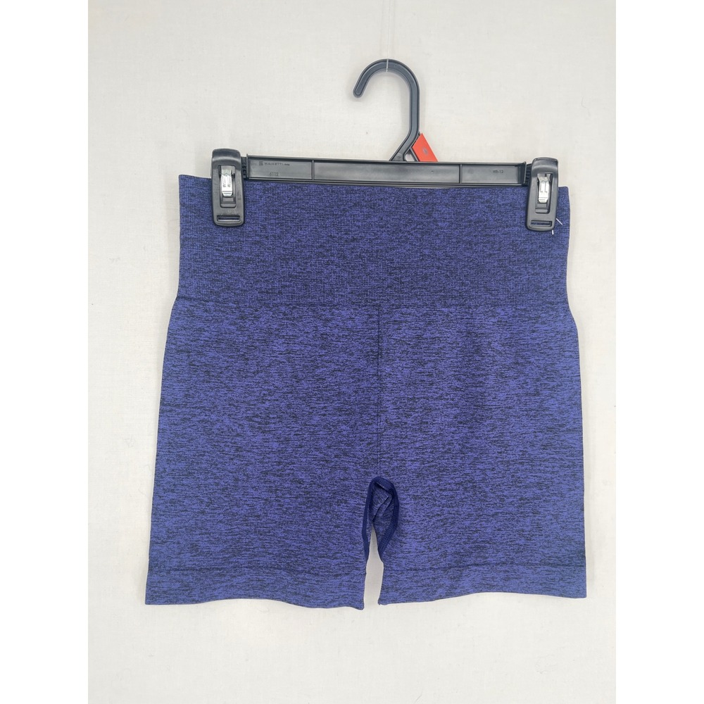 Zyia Active Seamless High Waisted Athletic Shorts Womens Large Purple Space Dye